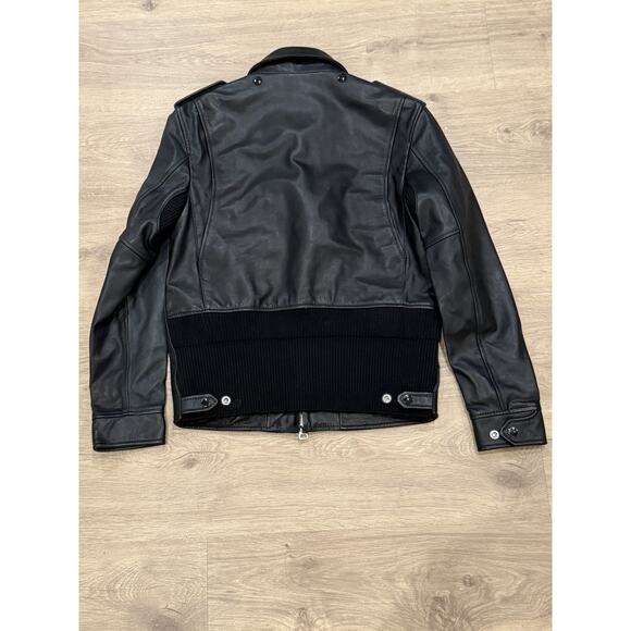 Coach 1941 $1,500 Black Leather Zip Officer Jacket Motorcycle 56969 Size 46 - Picture 10 of 10